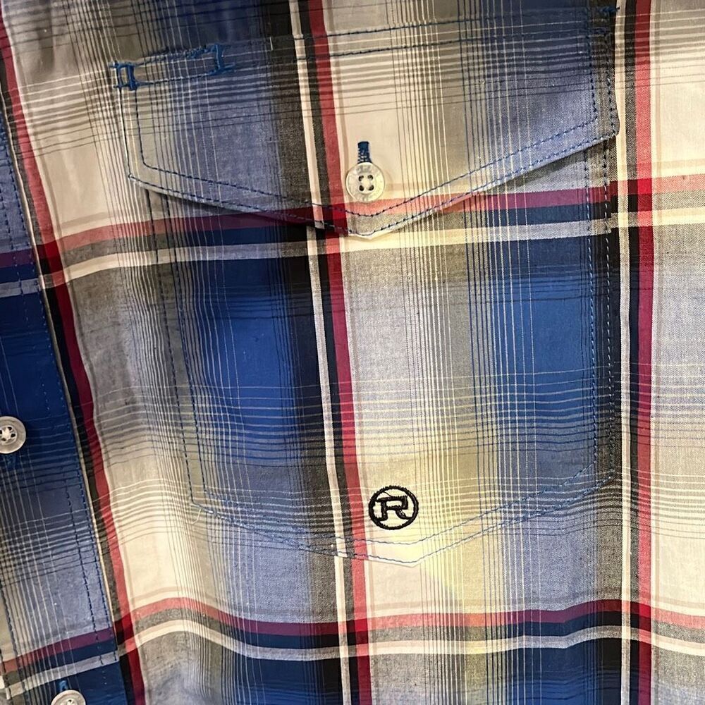 Roper Blue Plaid Button Front 2XL - Picture 3 of 5